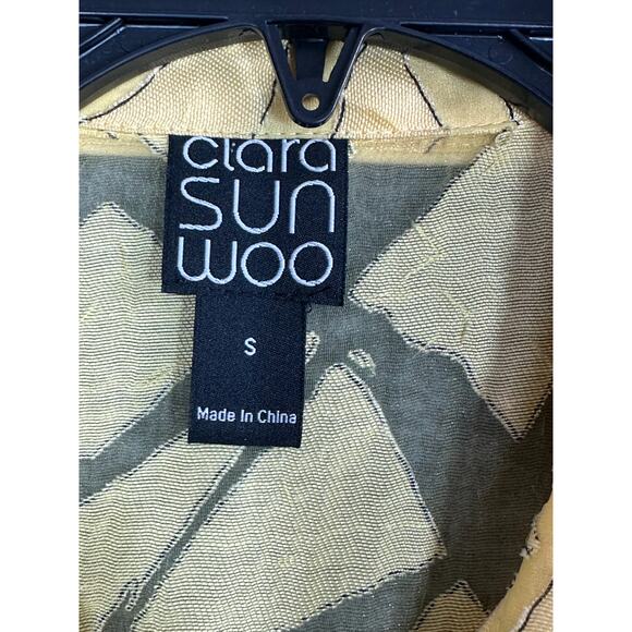 Clara Sun Woo Button Front Jacket Blazer Sheer Yellow Women’s Small - Picture 4 of 6